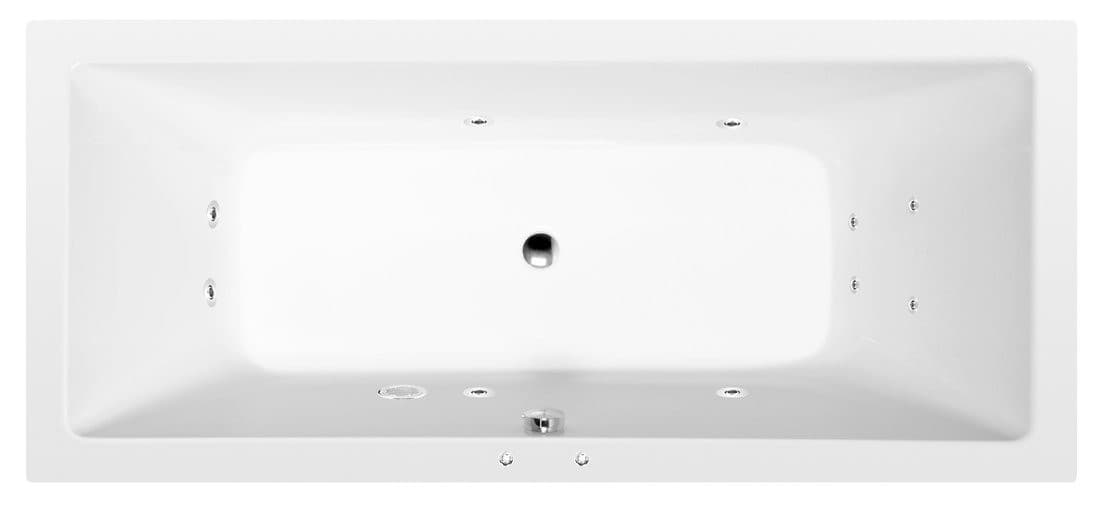 KRYSTA wanna z hydromasażem, 180x80x39cm, Active Hydro, chrom