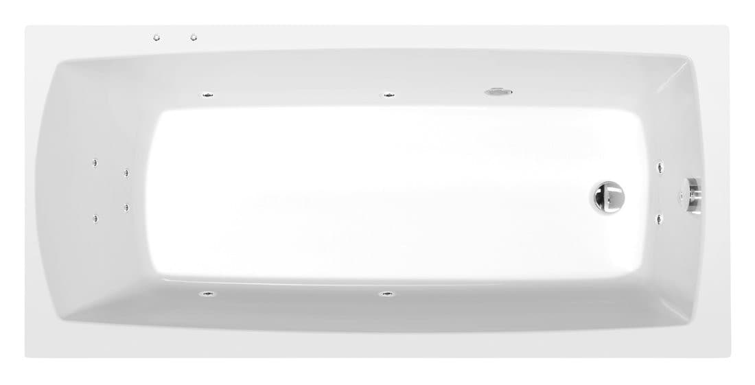 LILY wanna z hydromasażem, 150x70x39cm, Active Hydro, chrom