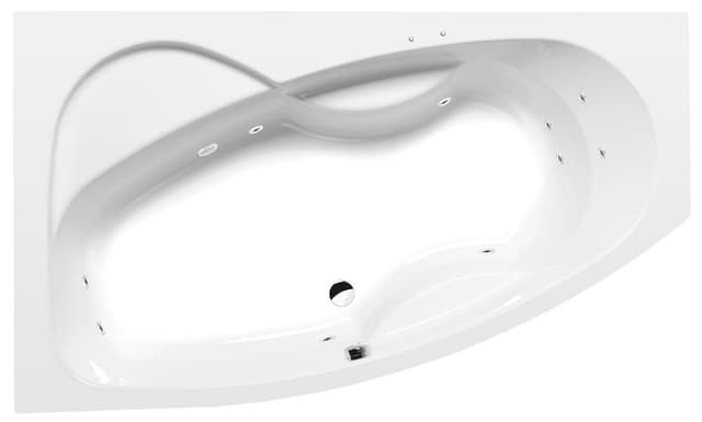 MAMBA L wanna z hydromasażem, 170x100x44cm, Active Hydro, chrom