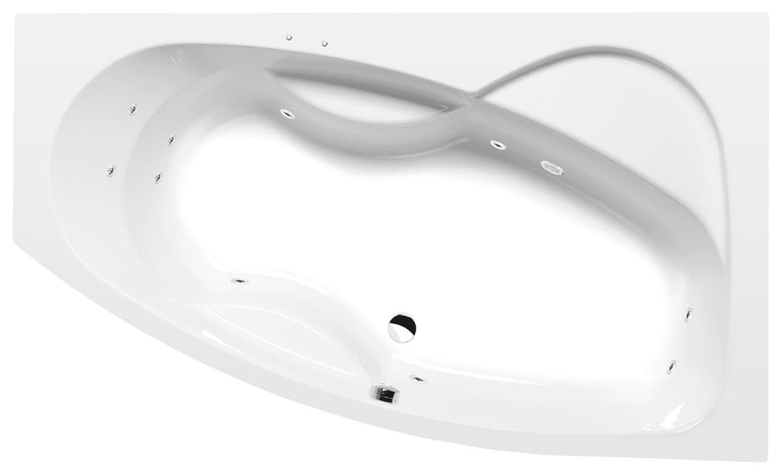MAMBA R wanna z hydromasażem, 170x100x44cm, Active Hydro, chrom