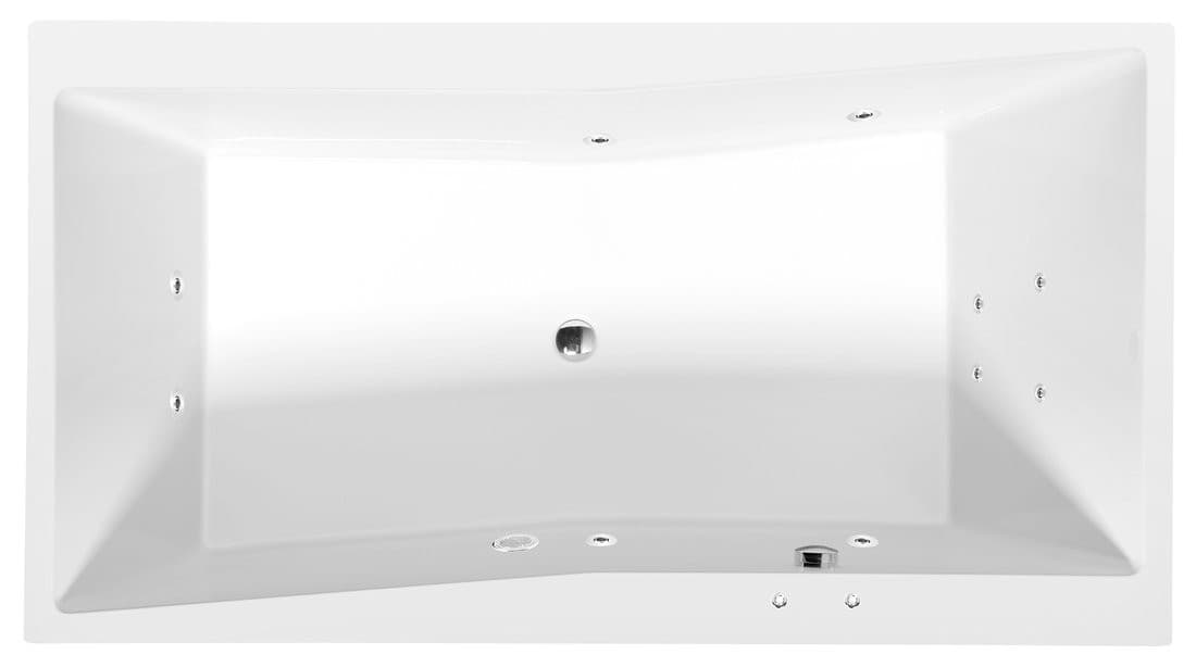 QUEST wanna z hydromasażem, 190x100x49cm, Active Hydro, chrom