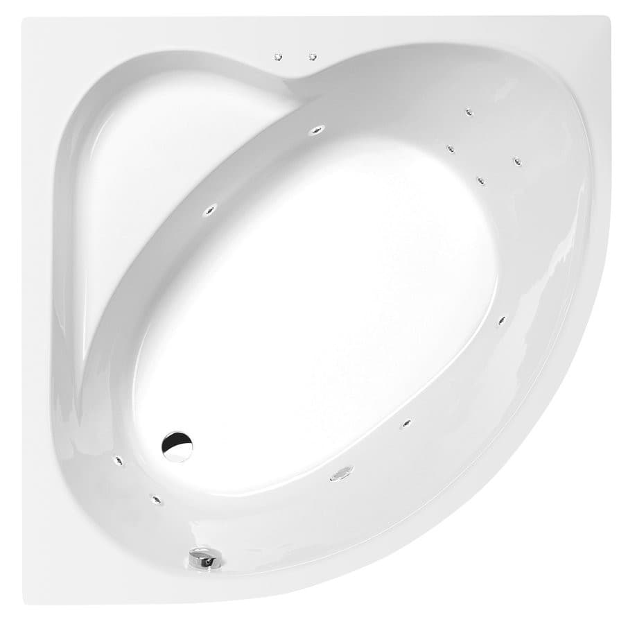 SIRIUS wanna z hydromasażem, 130x130x43cm, Active Hydro, chrom