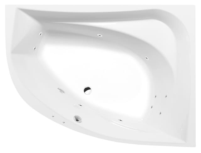 TANYA R wanna z hydromasażem, 160x120x49cm, Active Hydro, chrom
