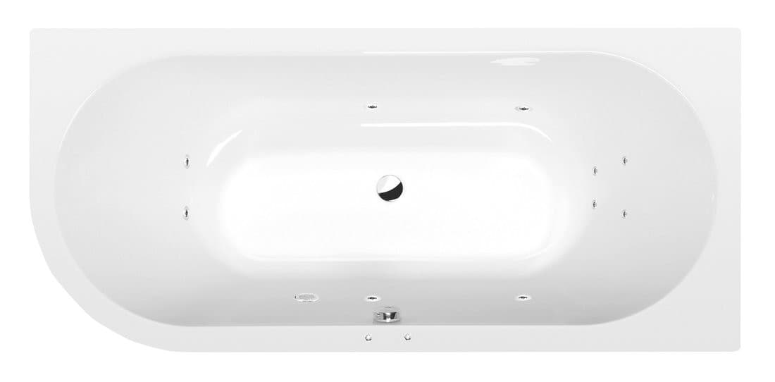 VIVA R wanna z hydromasażem, 175x80x47cm, Active Hydro, chrom