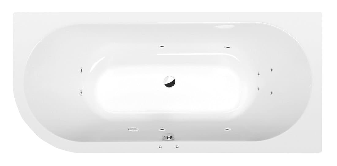 VIVA R wanna z hydromasażem, 185x80x47cm, Active Hydro, chrom