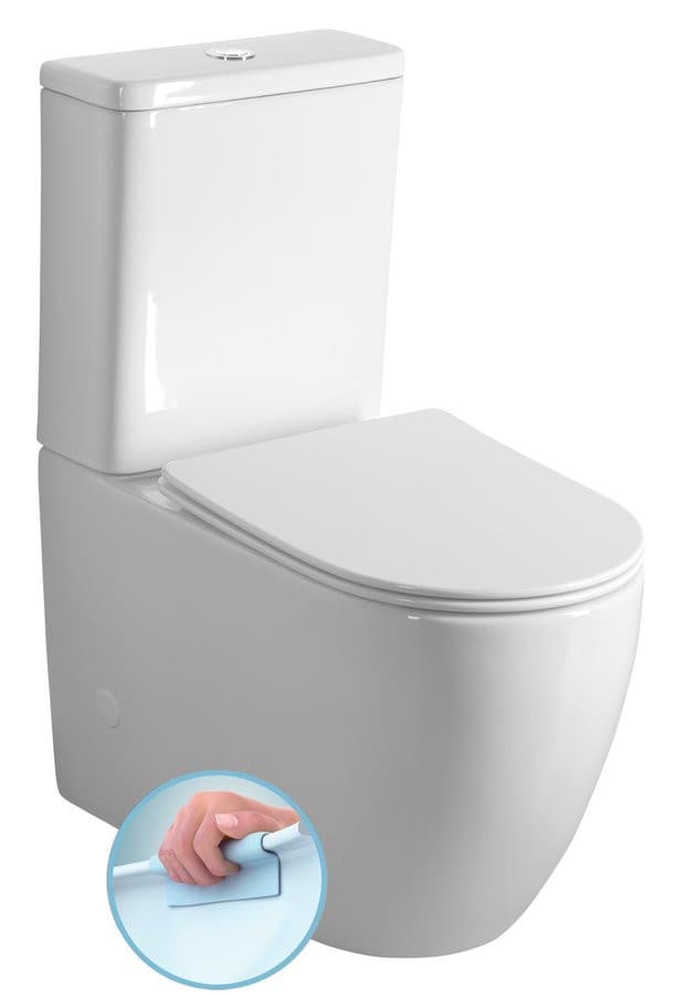 INFINITY RIMLESS komplakt WC, odpływ poziomy/pionowy, biały