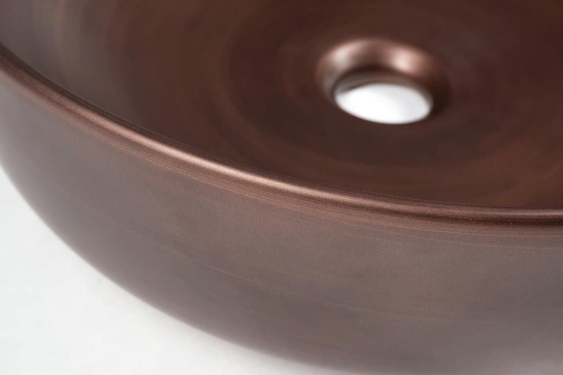 PRIORI umywalka ceramiczna nablatowa, Ø 41,5cm, miedź