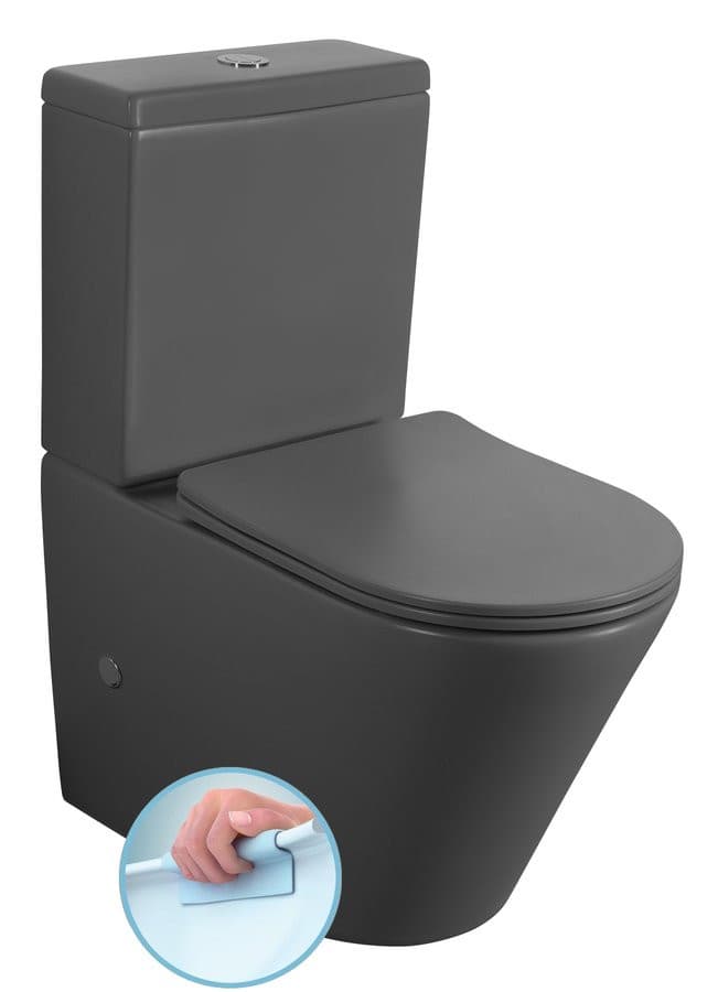 DARIO RIMLESS komplakt WC, odpływ poziomy/pionowy, biały