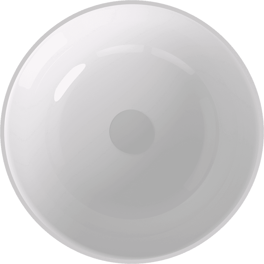 BANERA ROUND umywalka kompozytowa nablatowa, Ø 39 cm, biały