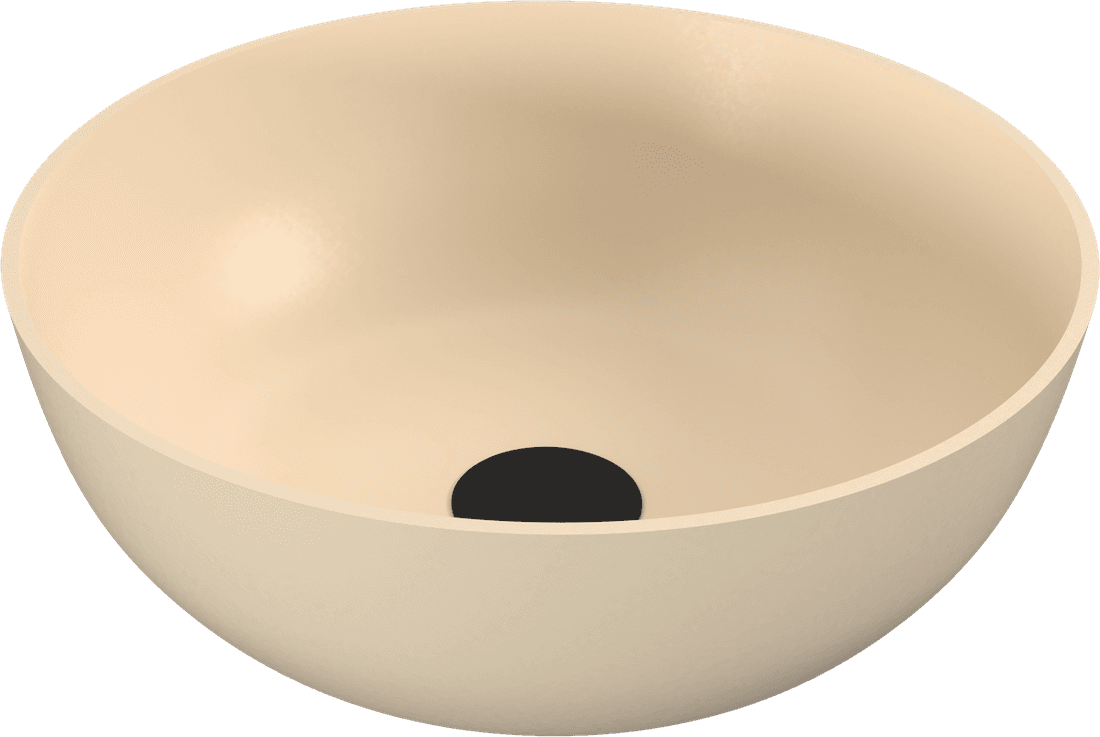 BANERA ROUND umywalka kompozytowa nablatowa, Ø 39 cm, beż mat