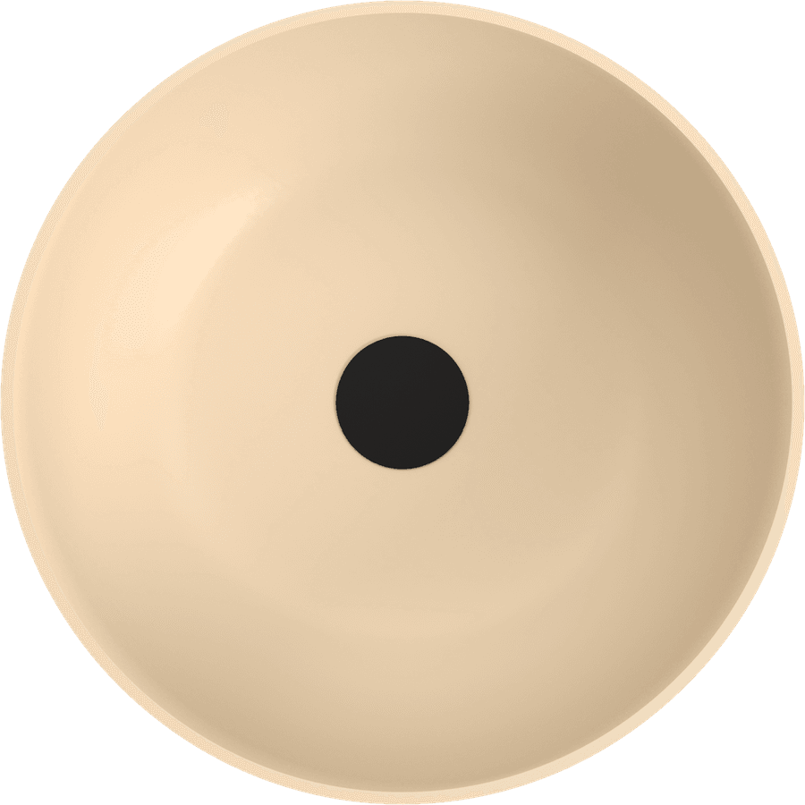 BANERA ROUND umywalka kompozytowa nablatowa, Ø 39 cm, beż mat