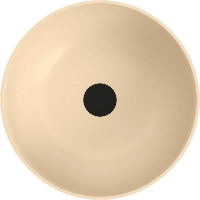 BANERA ROUND umywalka kompozytowa nablatowa, Ø 39 cm, beż mat