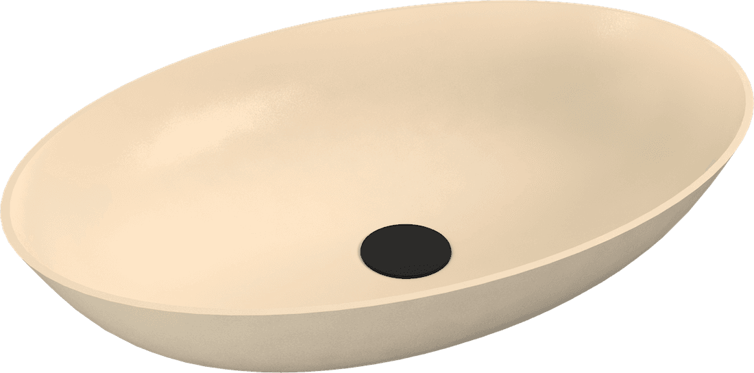 BANERA OVAL umywalka kompozytowa nablatowa, 60x40cm, beż mat