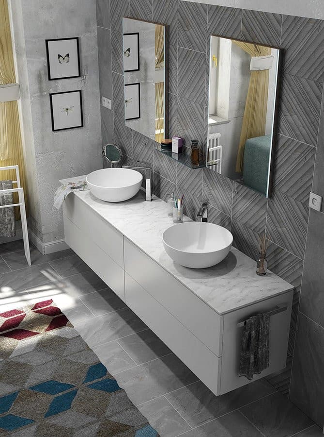 TREOS blat 1466x513 mm, Rockstone, biały mat