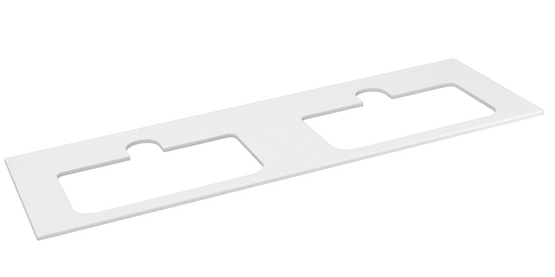 BRAHEA Rockstone blat z 2 otworami 151,6x51,5cm, biały mat