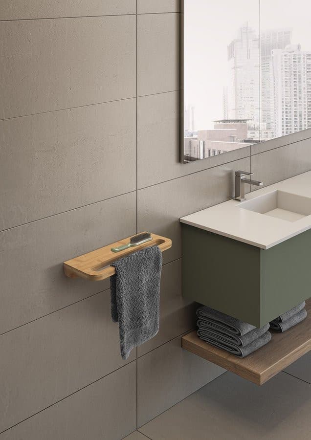 HIMALAYA półka zuchwytem na ręczniki 400x145mm, bambus