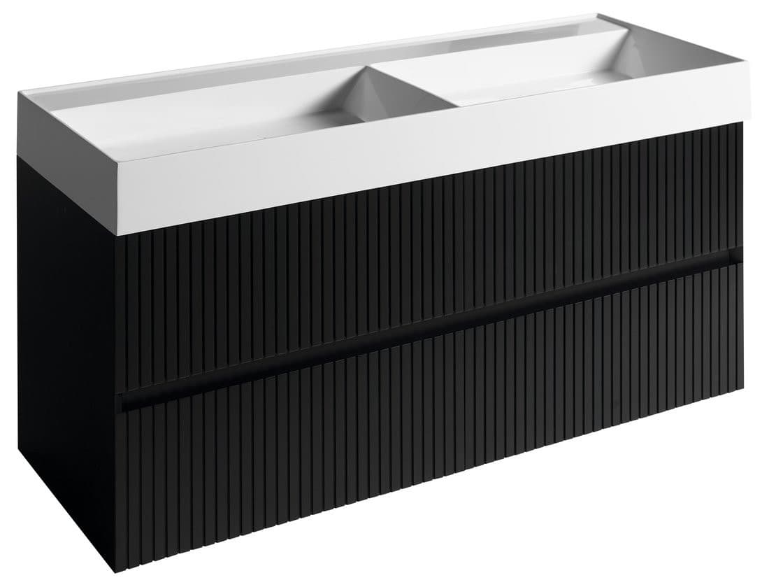 FILENA szafka umywalkowa 118x51,5x43cm, czarny mat strip
