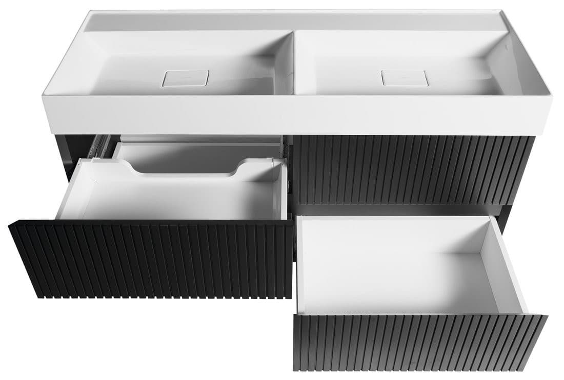 FILENA szafka umywalkowa 118x51,5x43cm, czarny mat strip