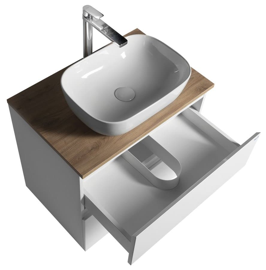 ALTAIR szafka z blatem 68 cm, biały/dąb emporio