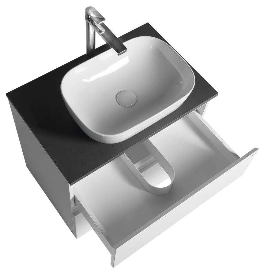 ALTAIR szafka z blatem 68 cm, biały/antracyt łupek