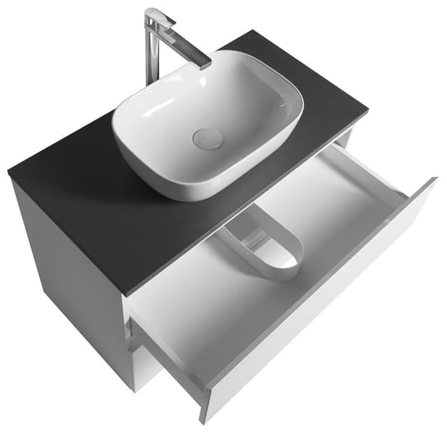 ALTAIR szafka z blatem 87,5 cm, biały/antracyt łupek