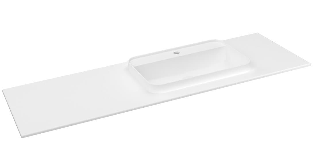 BRAHEA umywalka 146,6x51,5cm, Rockstone, prawy, biały mat