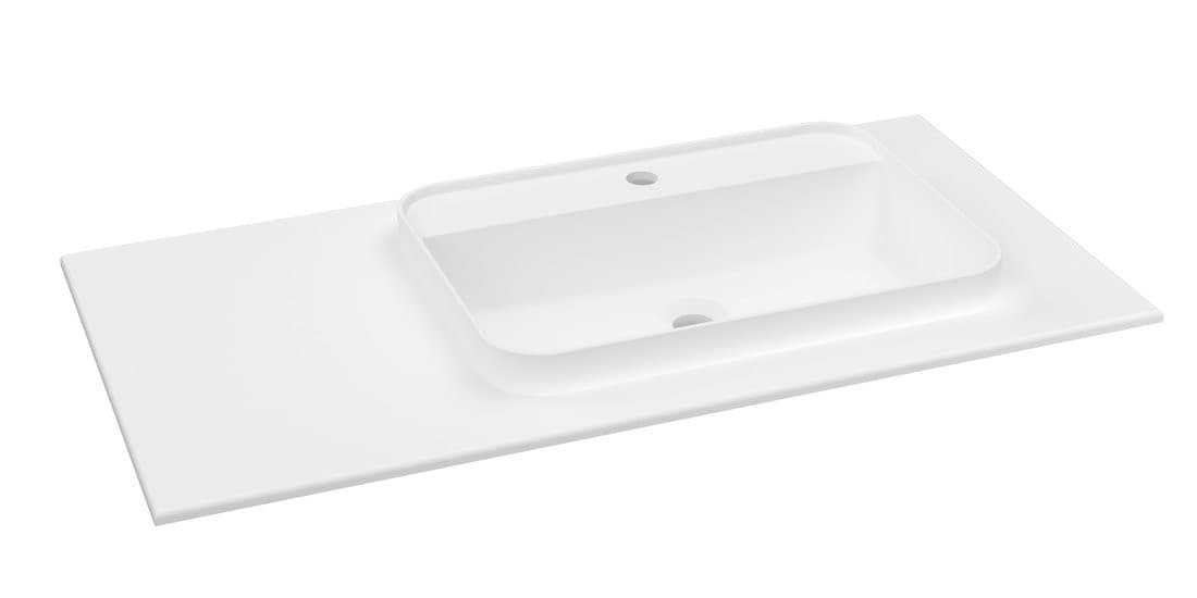 BRAHEA umywalka 101x51,5cm (20+80cm), Rockstone, prawy, biały mat