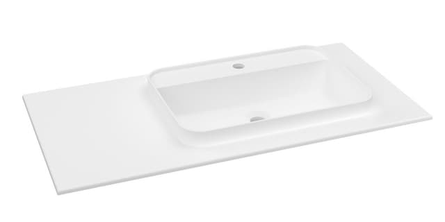 BRAHEA umywalka 101x51,5cm (20+80cm), Rockstone, prawy, biały mat