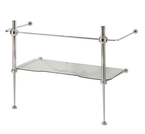 WALDORF podpora umywalki 80cm z półką szklaną, chrom