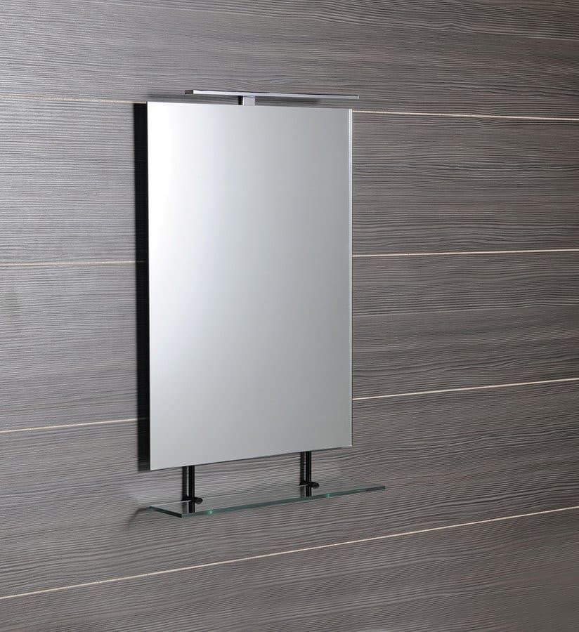 WEGA lustro z półką 80x80cm, czarny mat