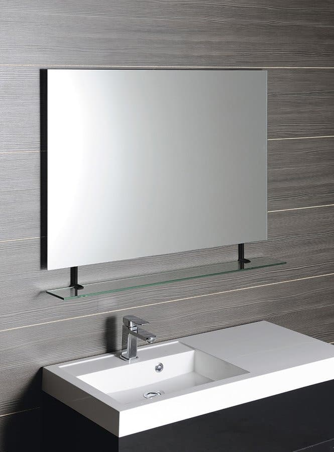 WEGA lustro z półką 90x80cm, czarny mat