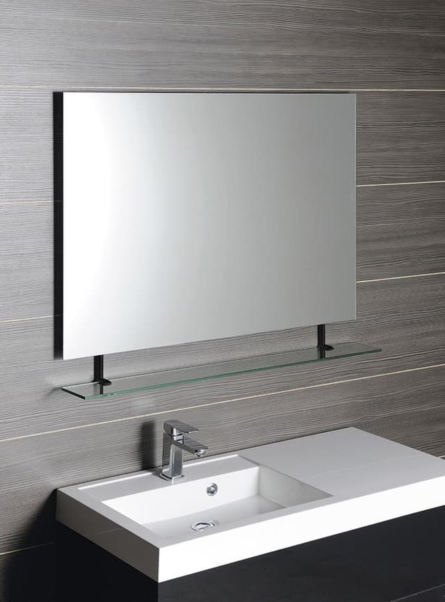 WEGA lustro z półką 90x80cm, czarny mat