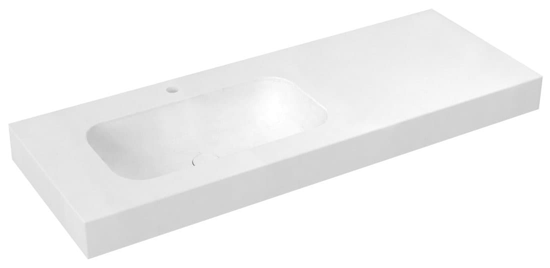 EMICO umywalka lewa, 180x50 cm, wersja L, Rockstone biały mat