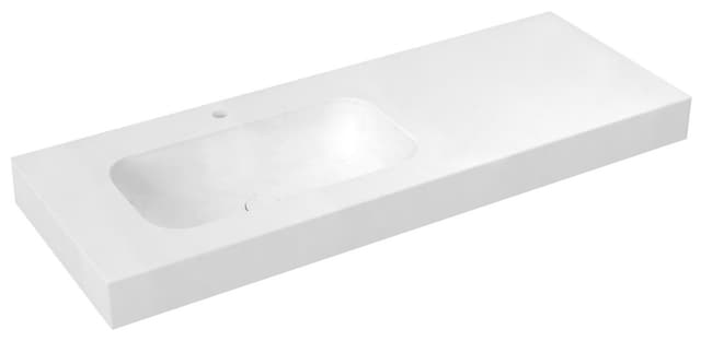EMICO umywalka lewa, 180x50 cm, wersja L, Rockstone biały mat