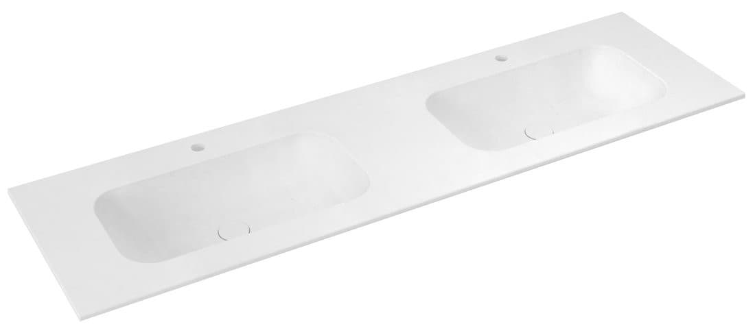 ARUBA umywalka podwójna, 200x51,5 cm, Rockstone biały mat