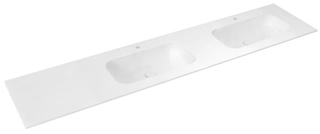 ARUBA umywalka podwójna prawa, 230x51,5 cm, Rockstone biały mat