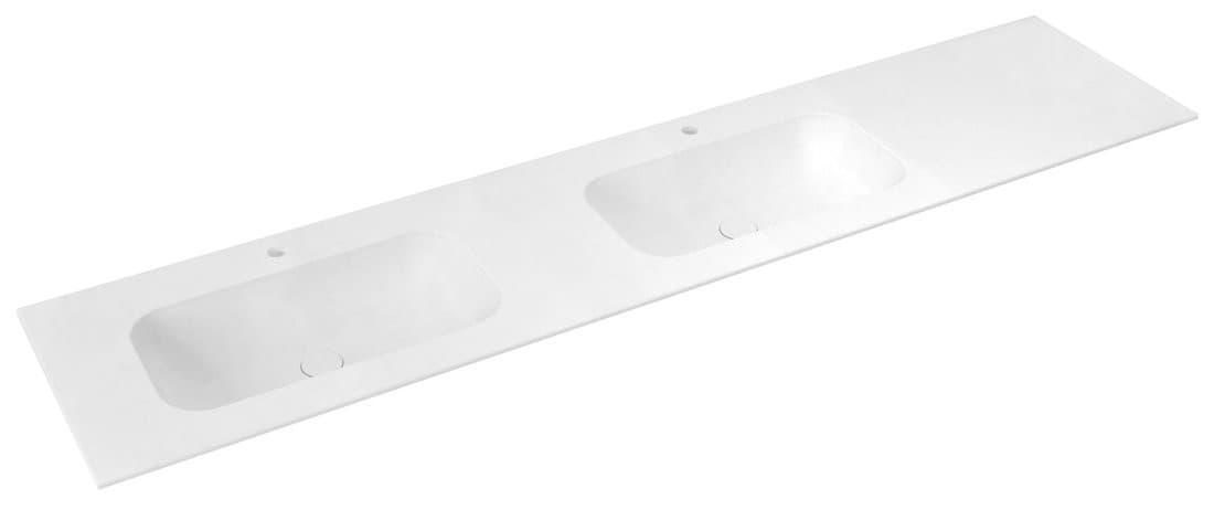 ARUBA umywalka podwójna lewa, 250x51,5 cm, Rockstone biały mat