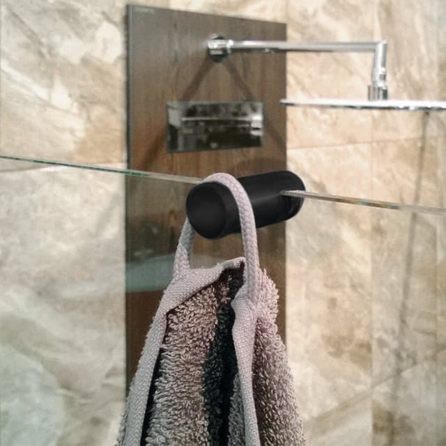 Haczyk do zawieszenia na parawan prysznicowy, czarny mat