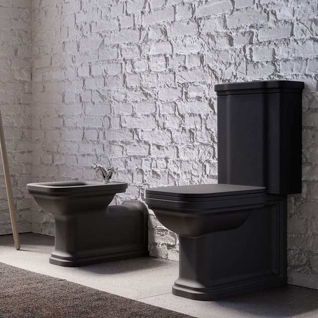 WALDORF spłuczka do kompaktu WC, czarny mat