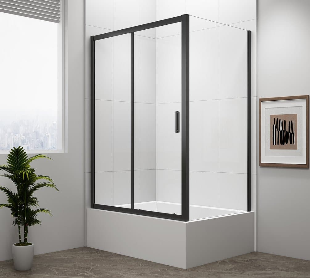 DEEP BLACK ścianka boczna 750x1650mm, szkło czyste