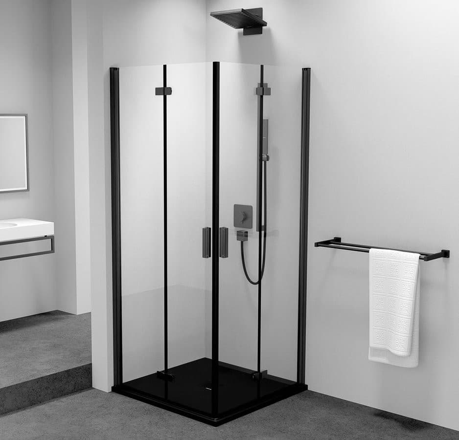 ZOOM BLACK kabina prysznicowa 900x900mm, wejście z rogu