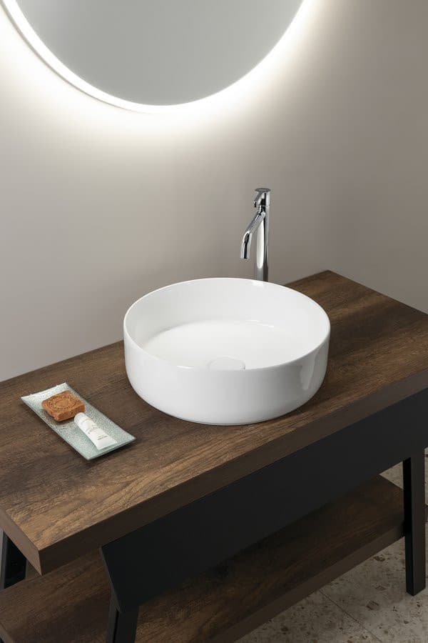 FIASTRA umywalka ceramiczna nablatowa, średnica 40cm, biały
