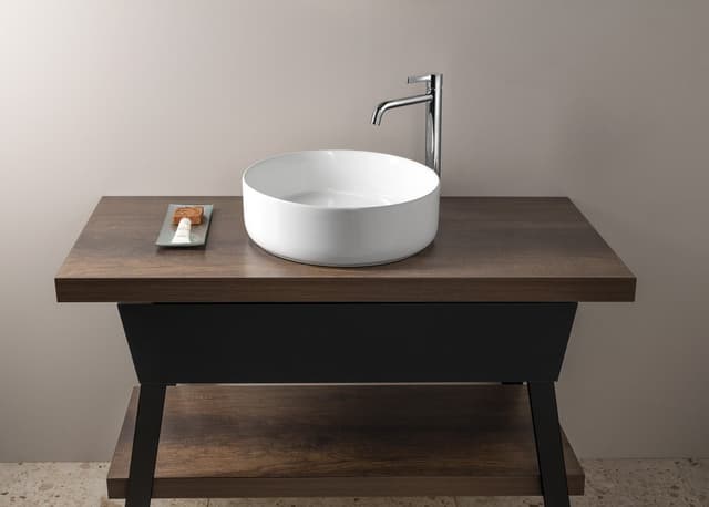 FIASTRA umywalka ceramiczna nablatowa, średnica 40cm, biały