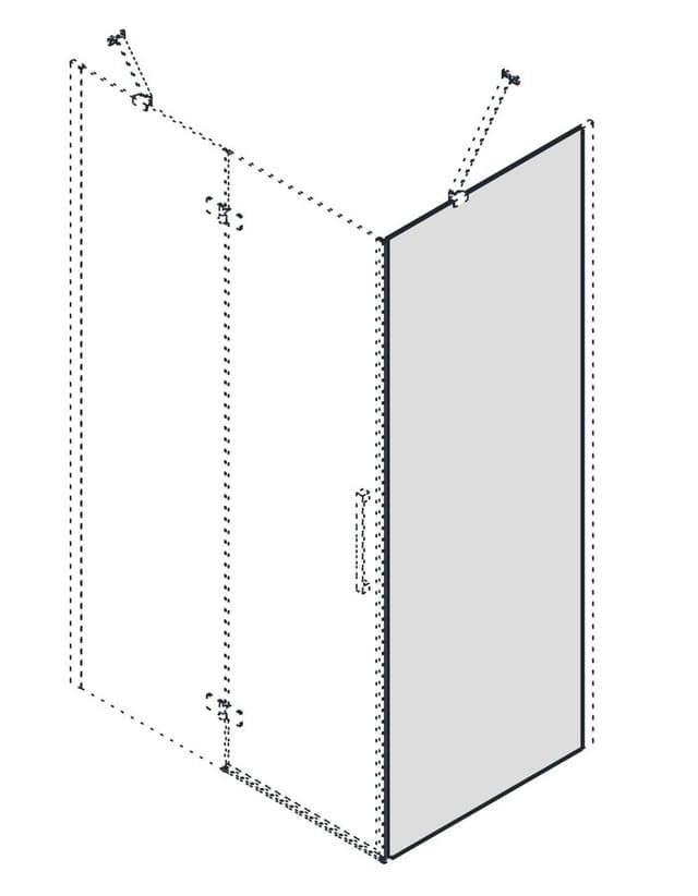 TRINITY szkło ścianki bocznej, 900mm, szkło mleczne