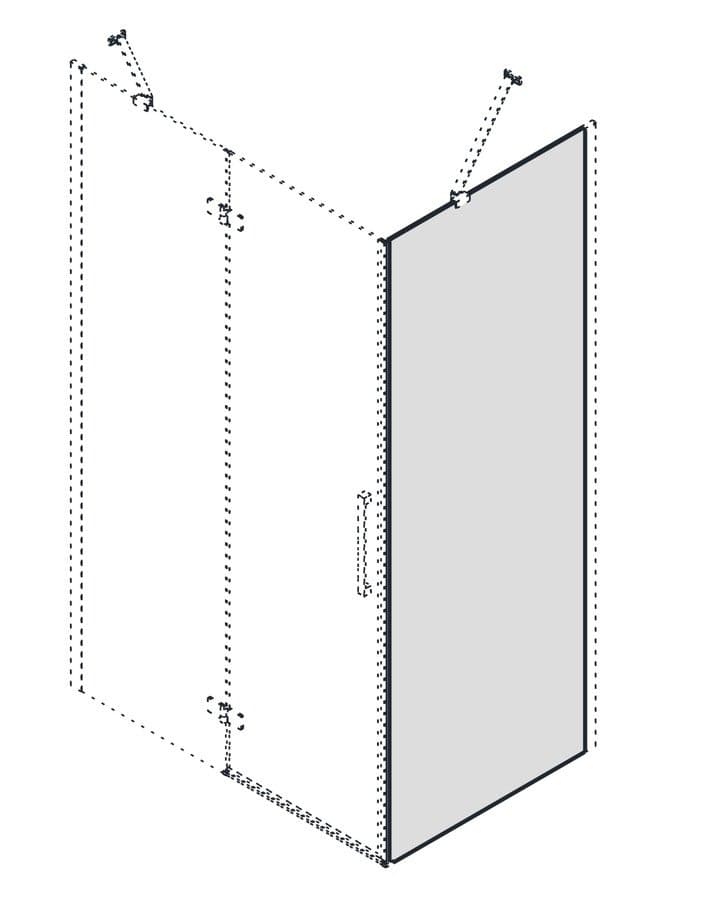 TRINITY szkło ścianki bocznej, 1000mm, szkło mleczne