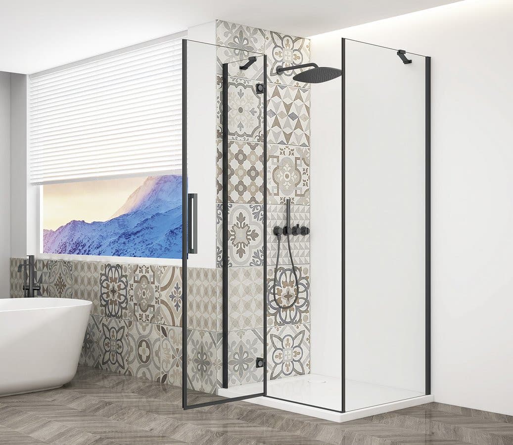 TRINITY BLACK kabina prysznicowa 800x800mm, szkło czyste, lewe