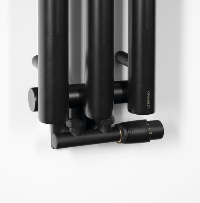 PILON grzejnik łazienkowy 196x1800mm, 3 wieszaki, czarny mat