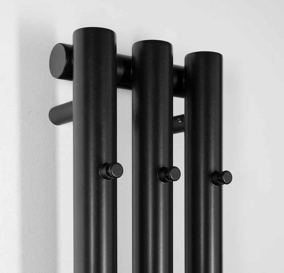 PILON grzejnik łazienkowy 196x1800mm, 3 wieszaki, czarny mat