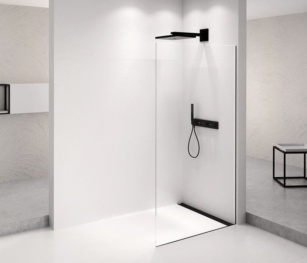 ARCHITEX BLACK MATT walk-in, 962 mm, szkło czyste