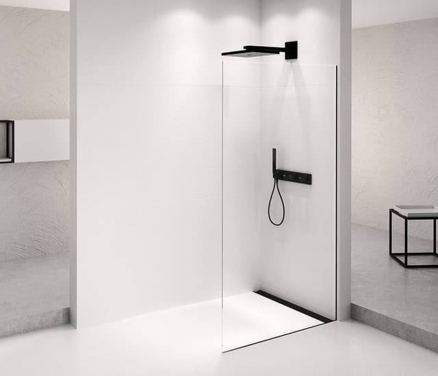 ARCHITEX BLACK MATT walk-in, 962 mm, szkło czyste